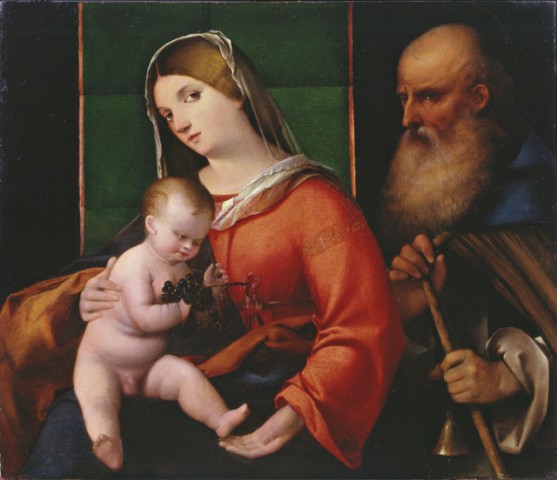 Anonimo — Meloni Altobello - sec. XVI - Madonna con Bambino e sant'Antonio Abate — insieme